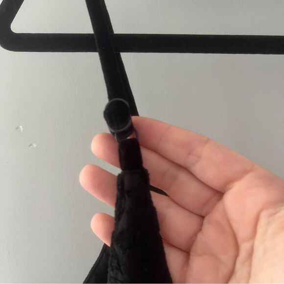 Vintage 90s Victoria's Secret Black Burnout Velvet Sleep Dress Size Medium - Picture 5 of 8